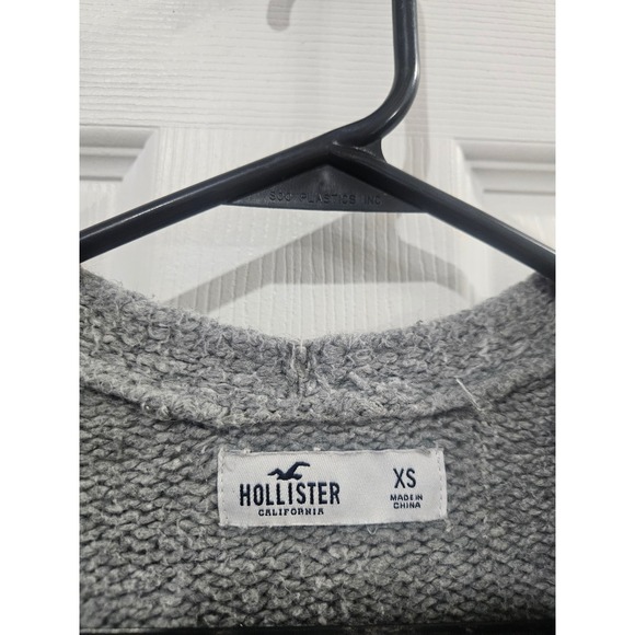 Hollister Womens XS Gray Open Front Pointelle Knit Cardigan Sweater 350S2251 - Picture 2 of 4